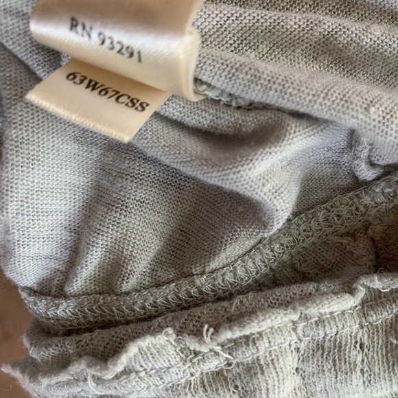 Dylan Linen Cotton Slub Shirt with Flounced Rib-Knit Hem 3/4 Sleeve M NWT - Picture 5 of 10